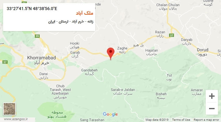 روستای ملک آباد بر روی نقشه
