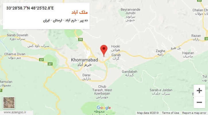 روستای ملک آباد بر روی نقشه