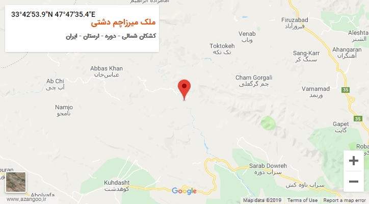 روستای ملک میرزاچم دشتی بر روی نقشه