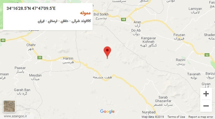 روستای مموله بر روی نقشه