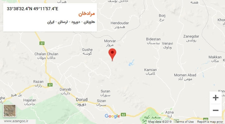 روستای مرادخان بر روی نقشه