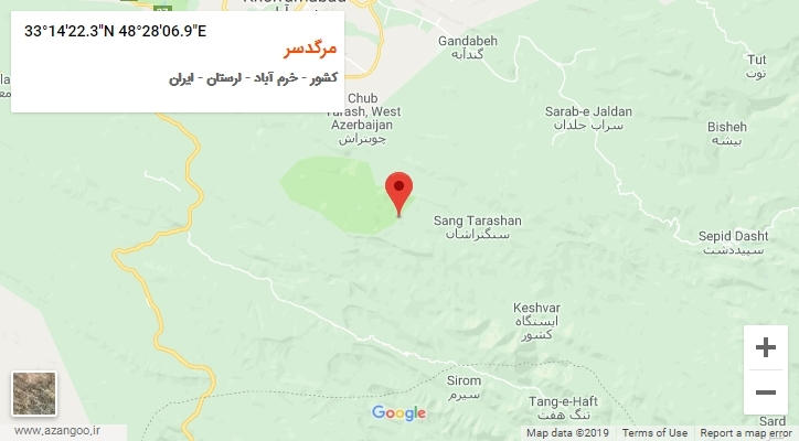 روستای مرگدسر بر روی نقشه