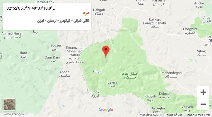 روستای مره بر روی نقشه