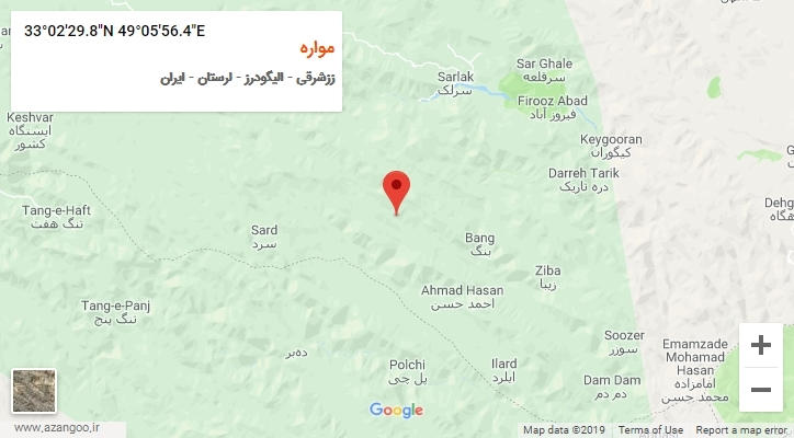 روستای مواره بر روی نقشه
