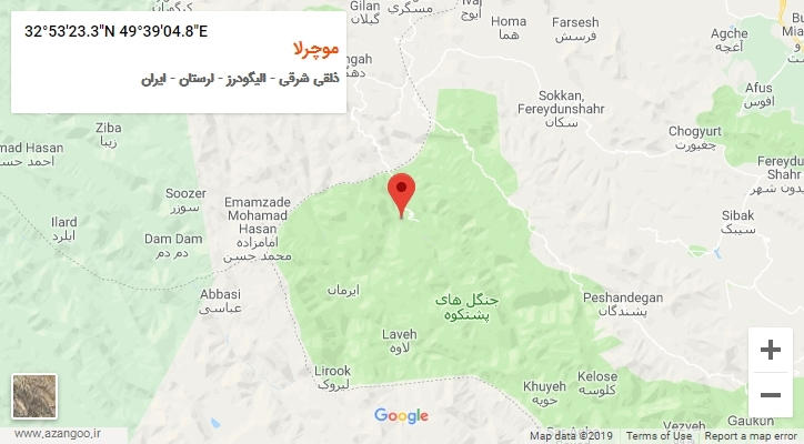 روستای موچرلا بر روی نقشه