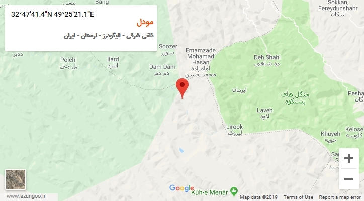 روستای مودل بر روی نقشه