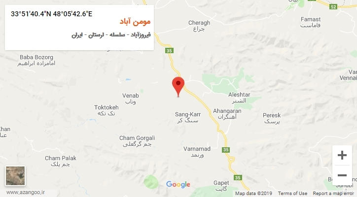 روستای مومن آباد بر روی نقشه