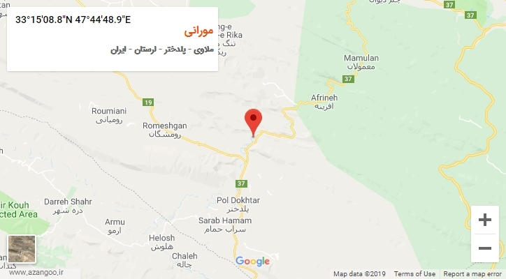 روستای مورانی بر روی نقشه