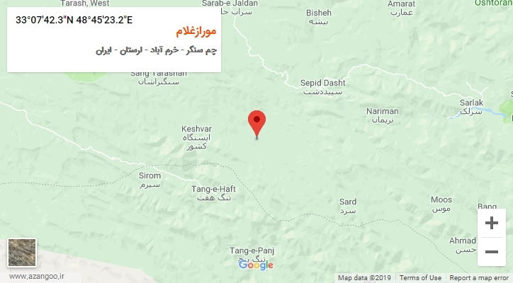 روستای مورازغلام بر روی نقشه