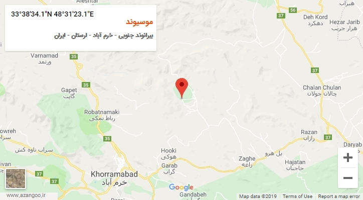 روستای موسیوند بر روی نقشه
