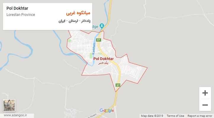 دهستان میانکوه غربی بر روی نقشه