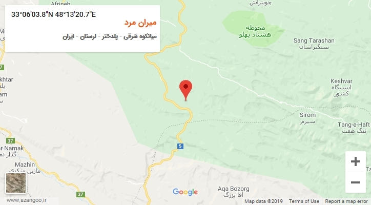 روستای میران مرد بر روی نقشه
