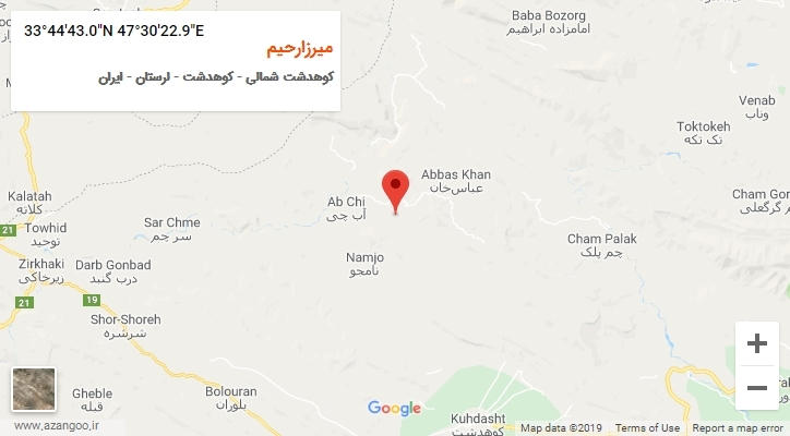 روستای میرزارحیم بر روی نقشه