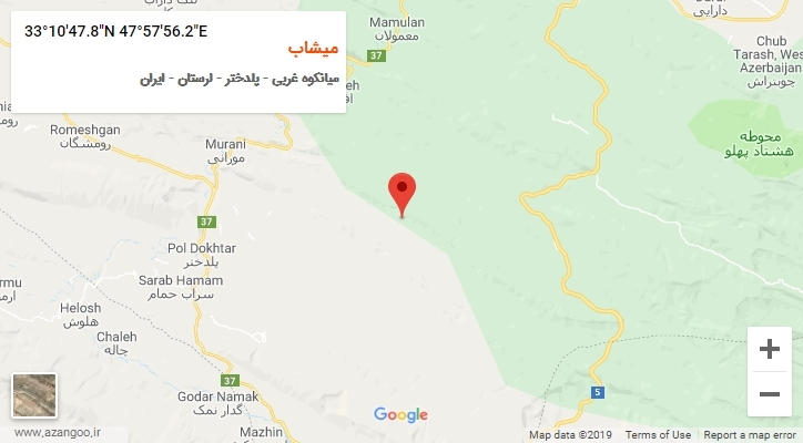 روستای میشاب بر روی نقشه