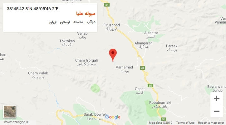 روستای میوله علیا بر روی نقشه