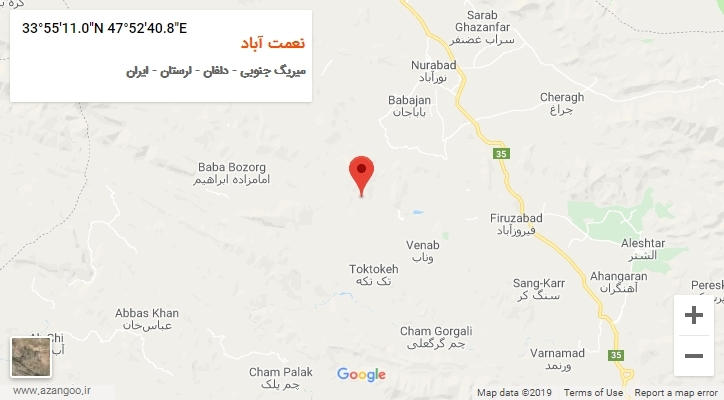 روستای نعمت آباد بر روی نقشه