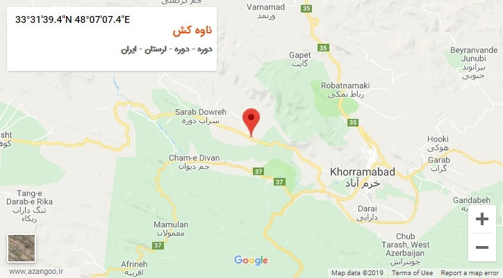 روستای ناوه کش بر روی نقشه