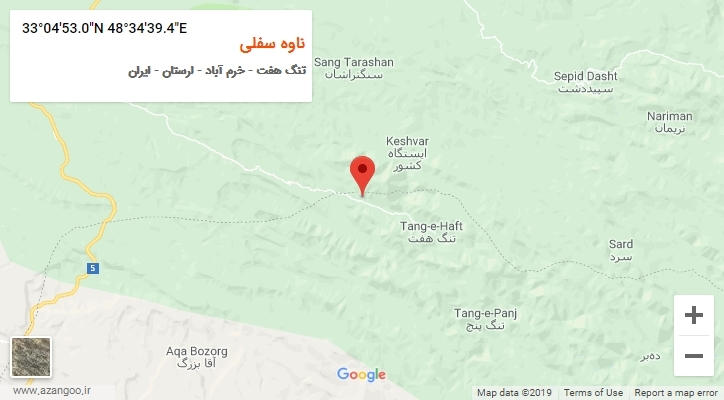 روستای ناوه سفلی بر روی نقشه