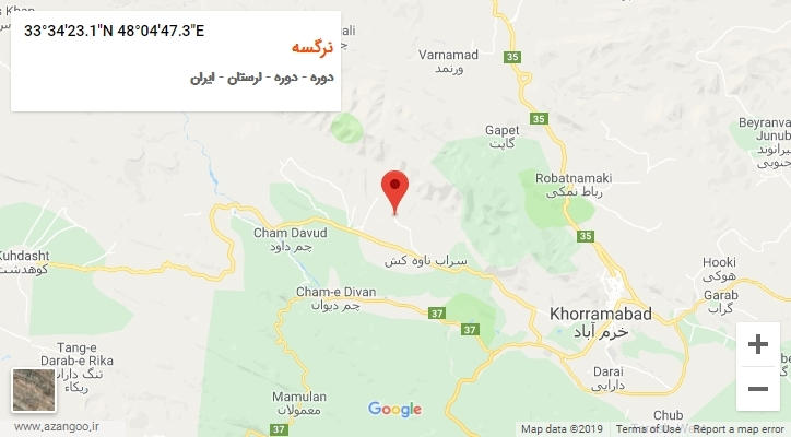 روستای نرگسه بر روی نقشه