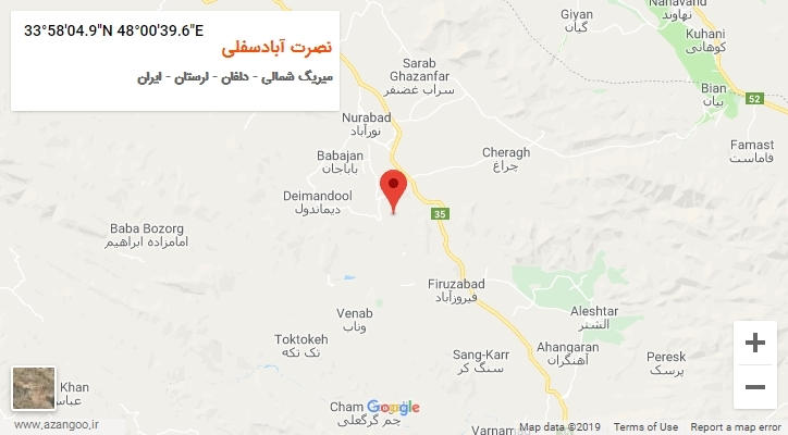 روستای نصرت آبادسفلی بر روی نقشه