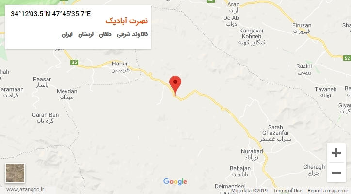 روستای نصرت آبادیک بر روی نقشه