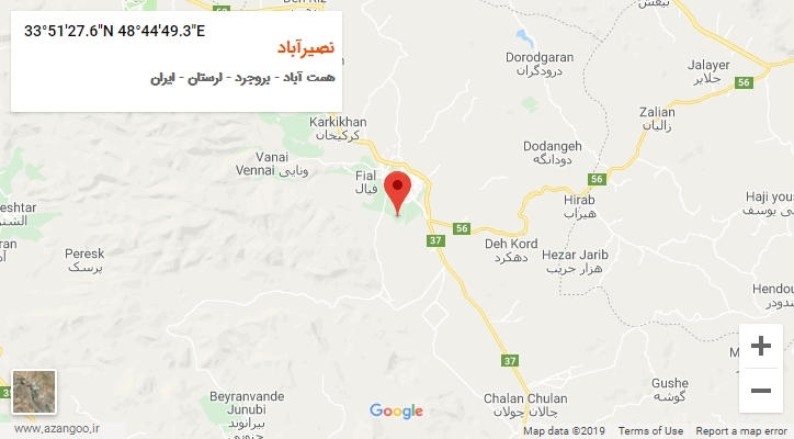 روستای نصیرآباد بر روی نقشه