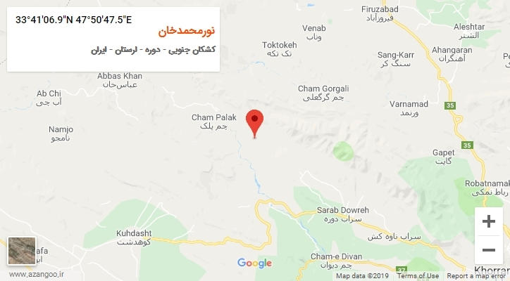 روستای نورمحمدخان بر روی نقشه