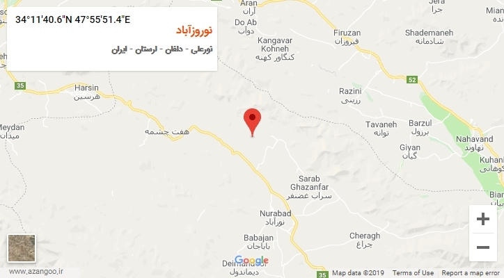 روستای نوروزآباد بر روی نقشه
