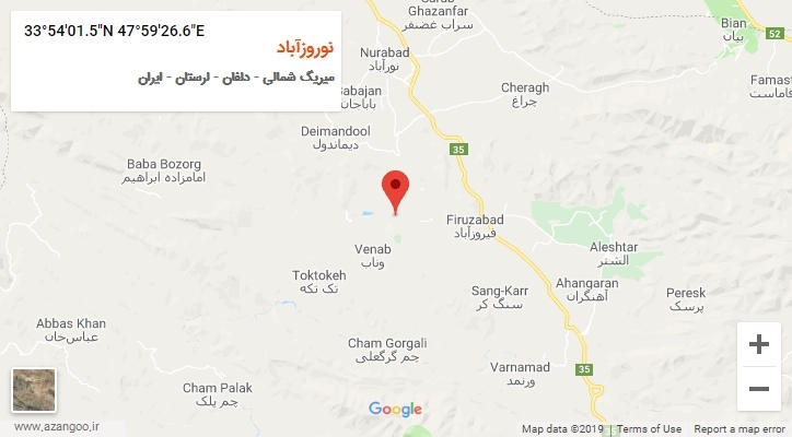 روستای نوروزآباد بر روی نقشه