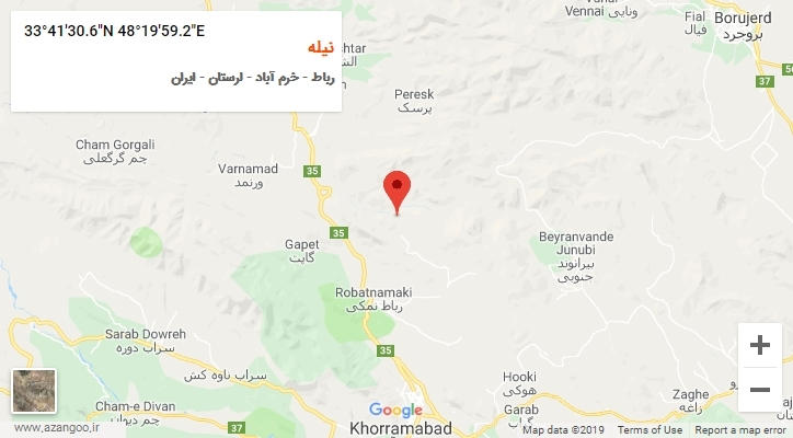 روستای نیله بر روی نقشه