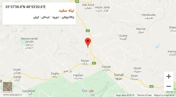 روستای نیله سفید بر روی نقشه