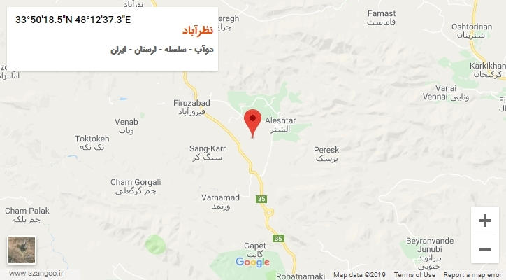 روستای نظرآباد بر روی نقشه