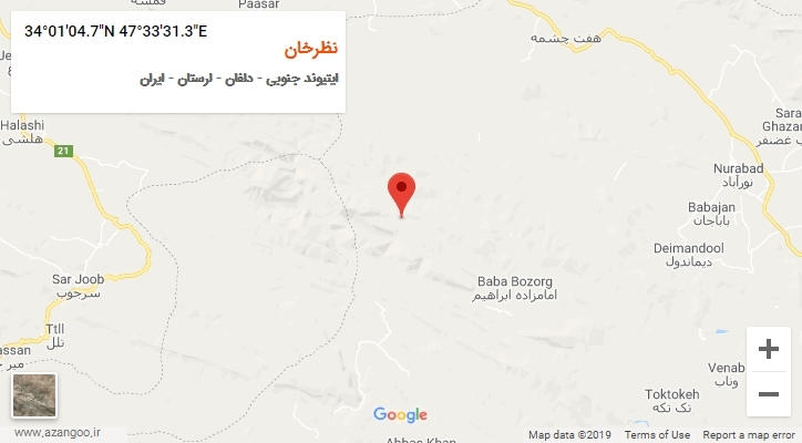 روستای نظرخان بر روی نقشه