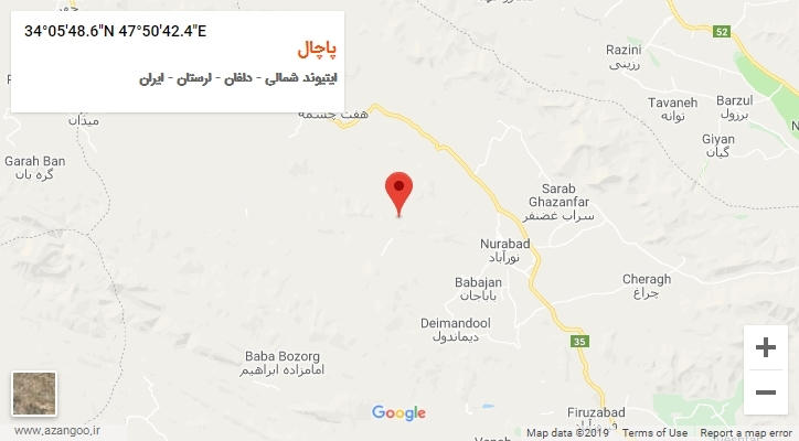 روستای پاچال بر روی نقشه