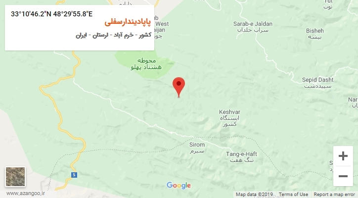 روستای پاپادیندارسفلی بر روی نقشه