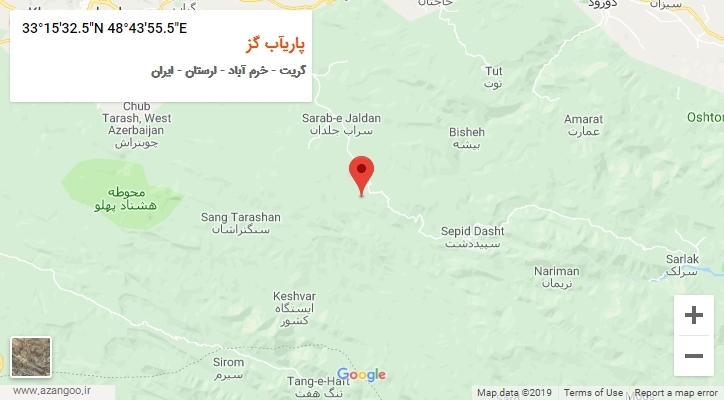 روستای پاریآب گز بر روی نقشه