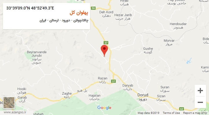 روستای پهلوان کل بر روی نقشه