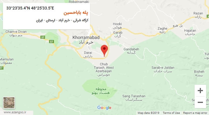 روستای پله باباحسین بر روی نقشه