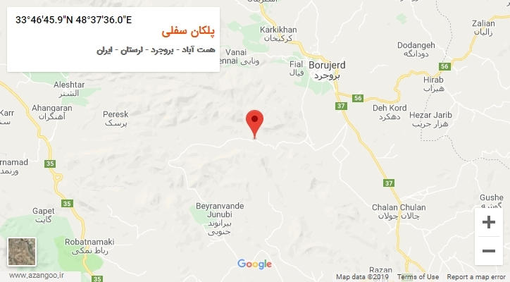 روستای پلکان سفلی بر روی نقشه
