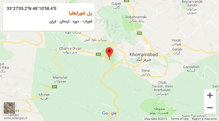 روستای پل شورابعلیا بر روی نقشه