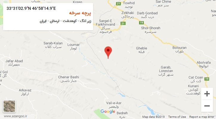 روستای پرچه سرخه بر روی نقشه