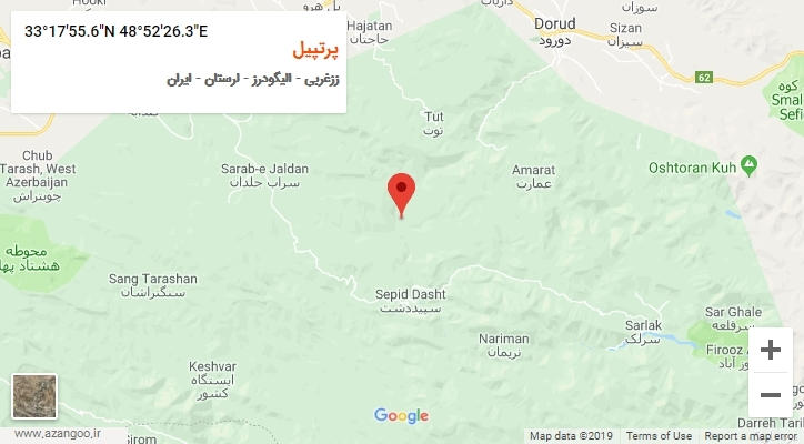 روستای پرتپیل بر روی نقشه