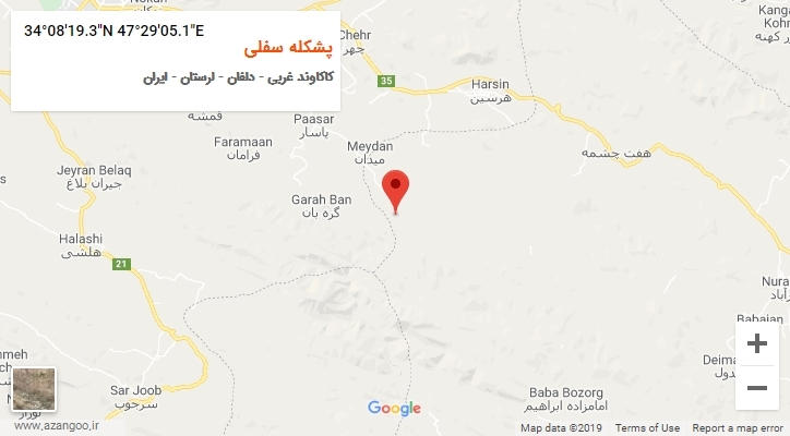روستای پشکله سفلی بر روی نقشه