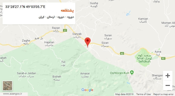 روستای پشتقلعه بر روی نقشه
