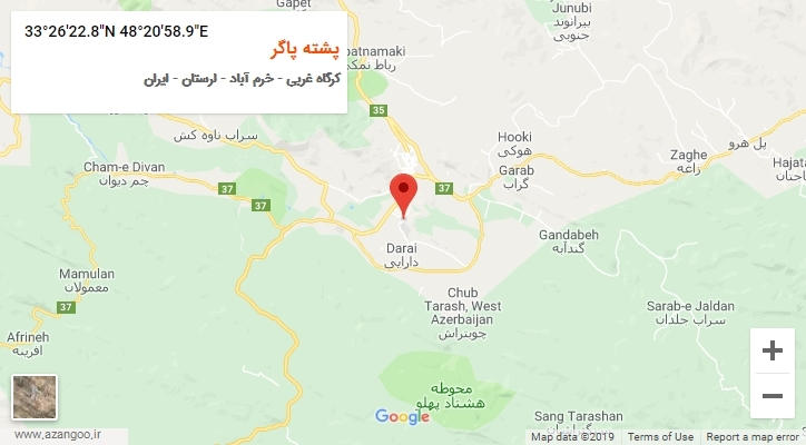 روستای پشته پاگر بر روی نقشه