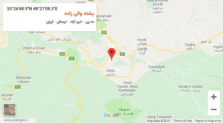روستای پشته والی زاده بر روی نقشه