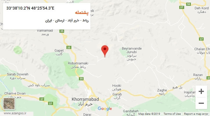روستای پشتمله بر روی نقشه