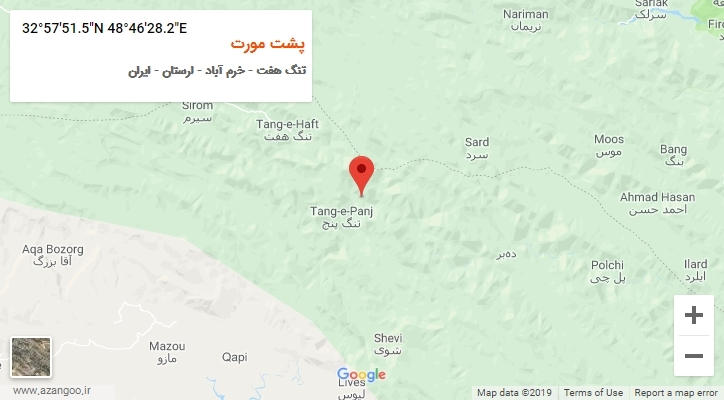 روستای پشت مورت بر روی نقشه