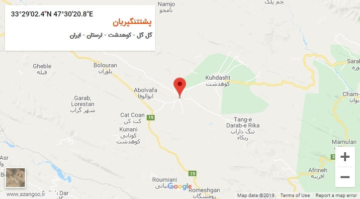 روستای پشتتنگپریان بر روی نقشه