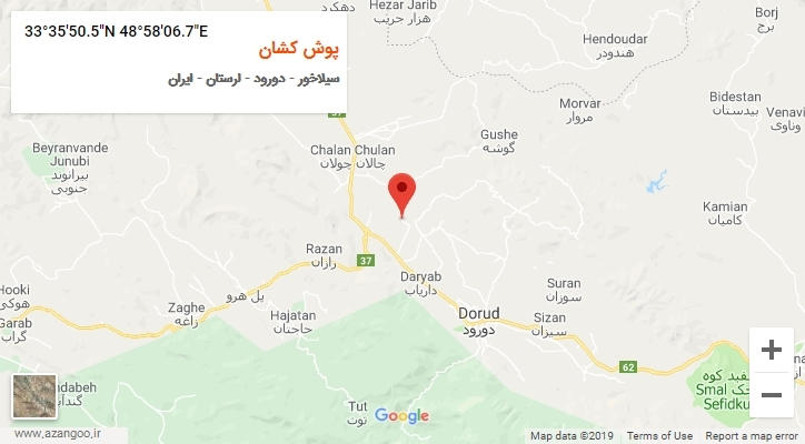 روستای پوش کشان بر روی نقشه